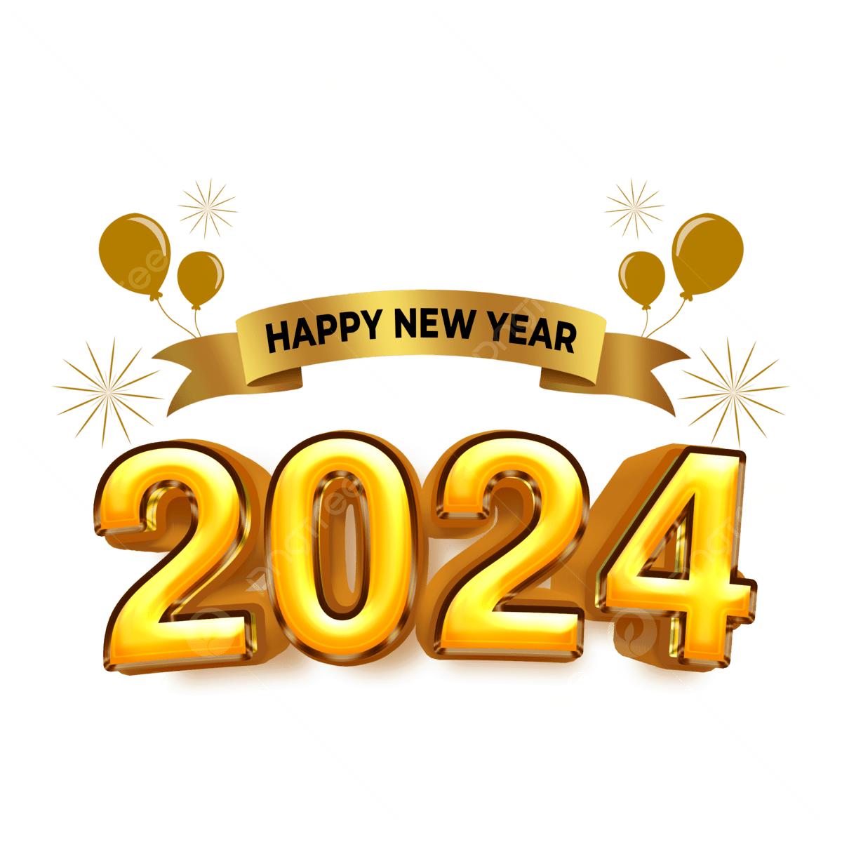 Happy New Year 2024, 2024 Clipart, Happy New Year 2024 Clipart, 2024 ...